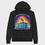 Burning Skeleton Sneakers, Hanorac Oversize Barbati (Unisex)