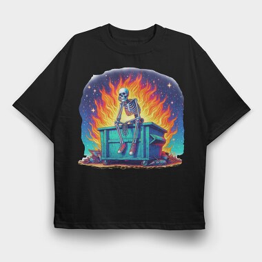 Burning Skeleton Sneakers, Tricou Oversize Barbati (Unisex)