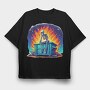 Burning Skeleton Sneakers, Tricou Oversize Barbati (Unisex)