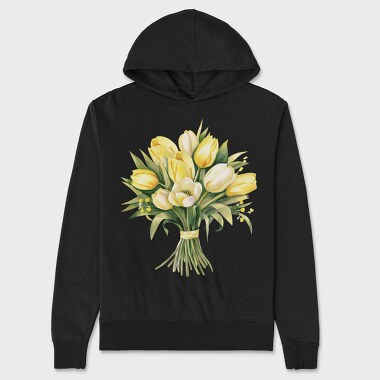 Butter Yellow Tulip, Hanorac Oversize Barbati (Unisex)
