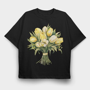 Butter Yellow Tulip, Tricou Oversize Barbati (Unisex)