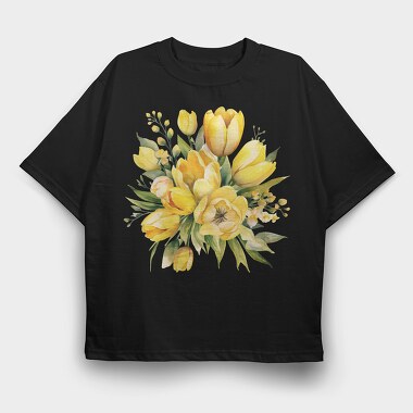 Butter Yellow Tulip16, Tricou Oversize Barbati (Unisex)