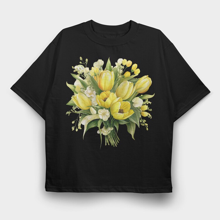 Butter Yellow Tulip5, Tricou Oversize Barbati (Unisex)