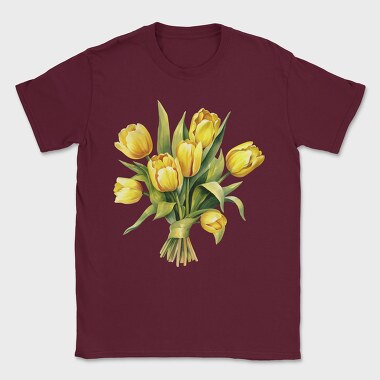 Butter Yellow Tulips Bouquet, Tricou Barbati (Unisex)