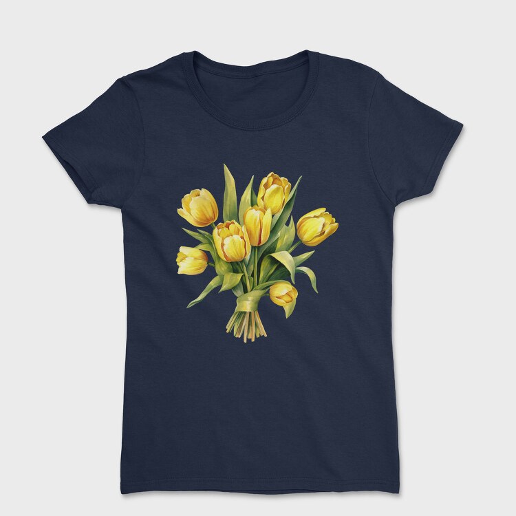 Butter Yellow Tulips Bouquet, Tricou Femei