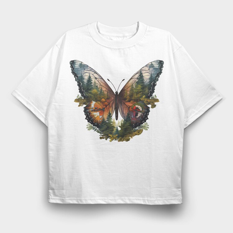 Butterfly Fantasy Forest, Tricou Oversize Barbati (Unisex)