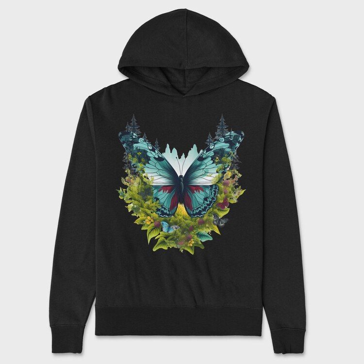 Butterfly Flower Forest, Hanorac Oversize Barbati (Unisex)