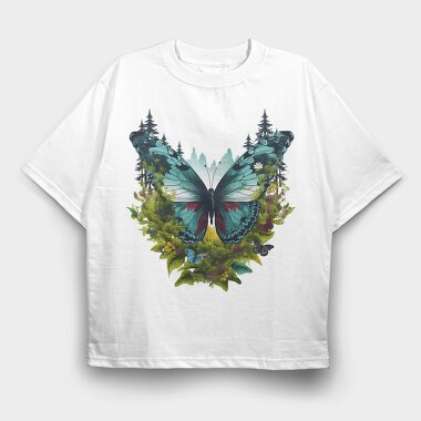 Butterfly Flower Forest, Tricou Oversize Barbati (Unisex)