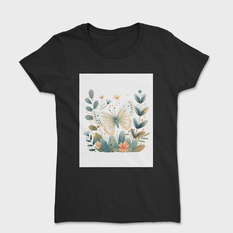 Butterfly Flowers Blossoms, Tricou Femei