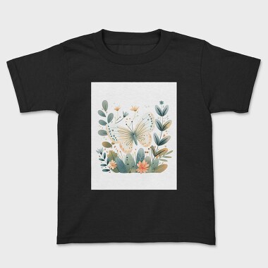 Butterfly Flowers Blossoms, Tricou Copii