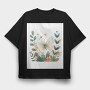 Butterfly Flowers Blossoms, Tricou Oversize Barbati (Unisex)
