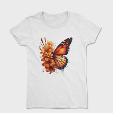 Butterfly Flowers Clipart, Tricou Femei