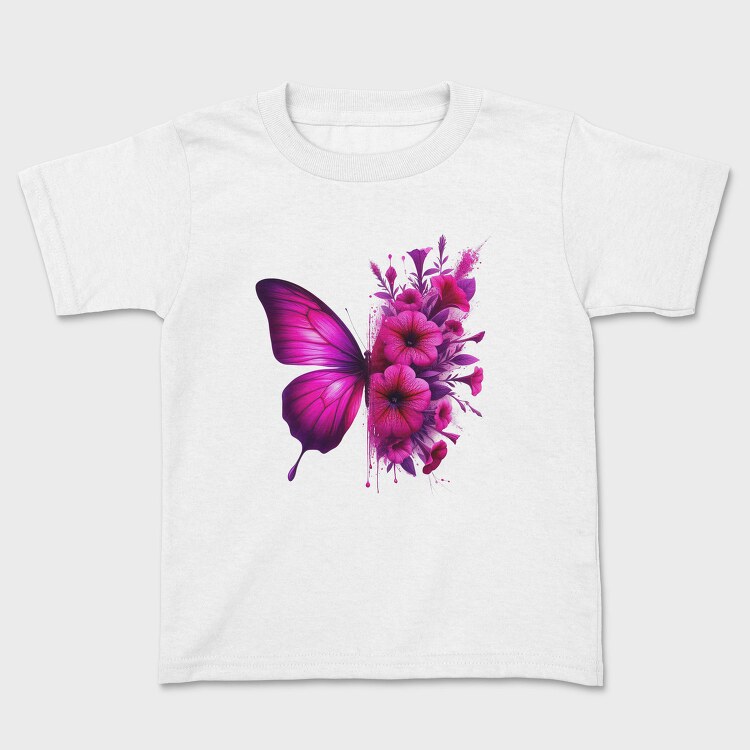 Butterfly Flowers Sublimation, Tricou Copii