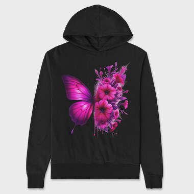 Butterfly Flowers Sublimation, Hanorac Oversize Barbati (Unisex)