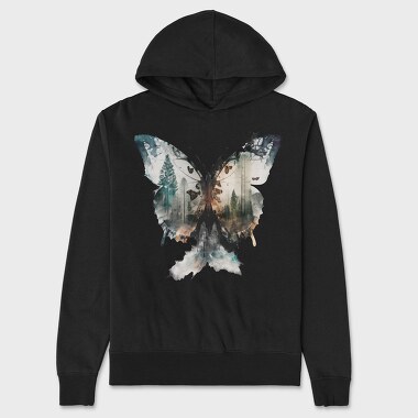 Butterfly Forest Silhouette, Hanorac Oversize Barbati (Unisex)