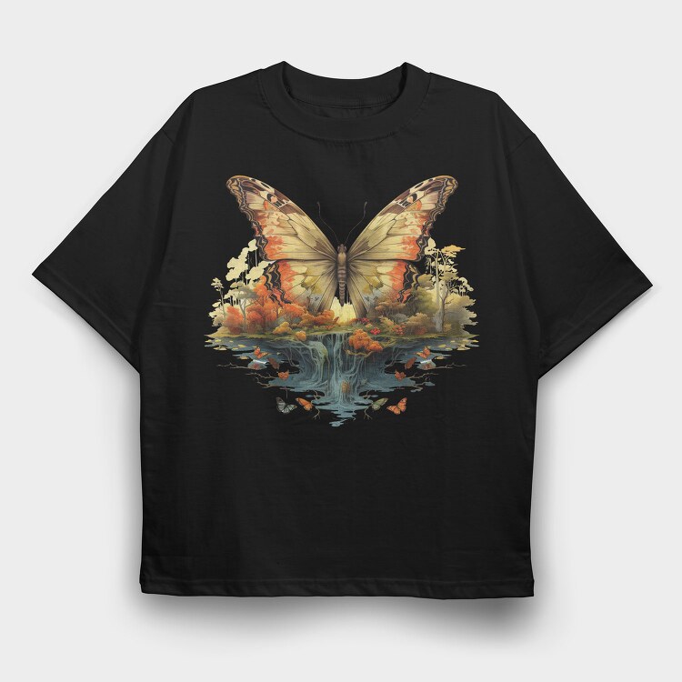Butterfly Island Sublimation, Tricou Oversize Barbati (Unisex)