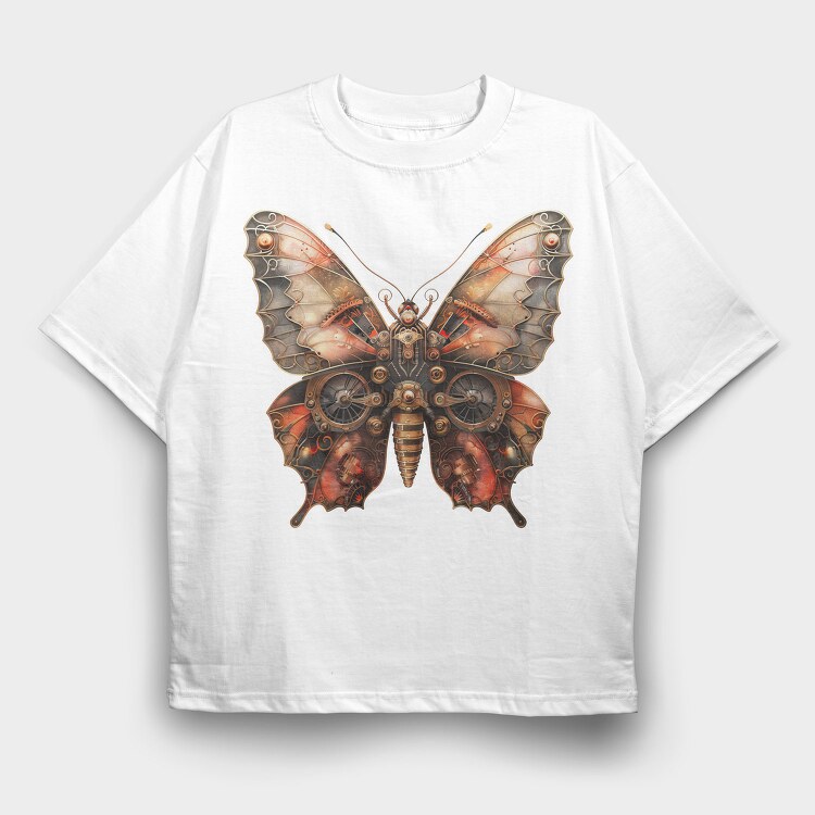 Butterfly Mechanica Gears, Tricou Oversize Barbati (Unisex)