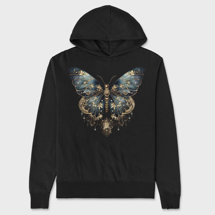 Butterfly Moon Clipart, Hanorac Oversize Barbati (Unisex)