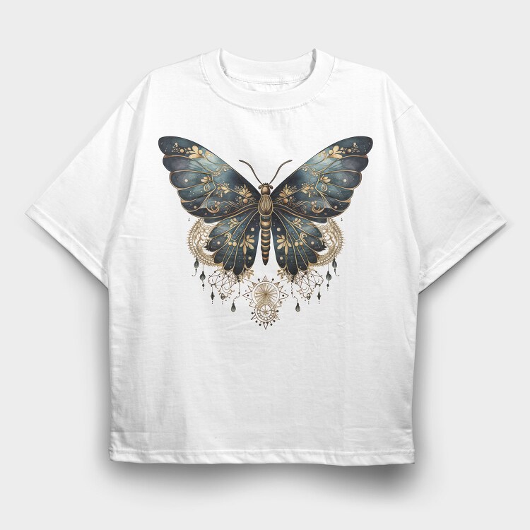 Butterfly Moon Clipart, Tricou Oversize Barbati (Unisex)
