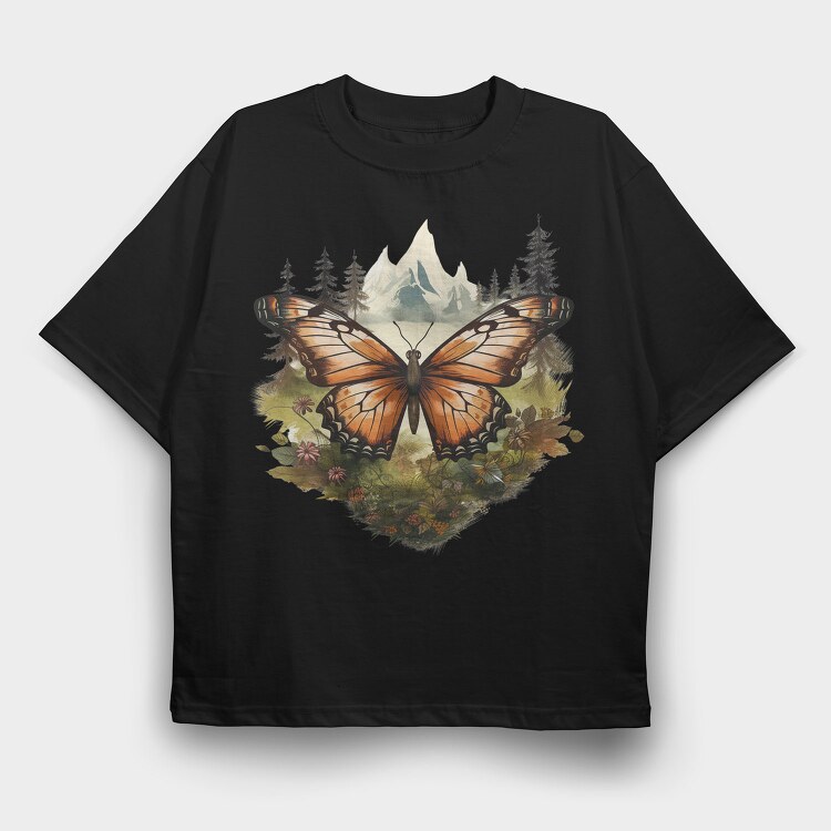 Butterfly Mountain Forest, Tricou Oversize Barbati (Unisex)