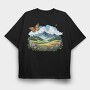 Butterfly Mountain Garden, Tricou Oversize Barbati (Unisex)