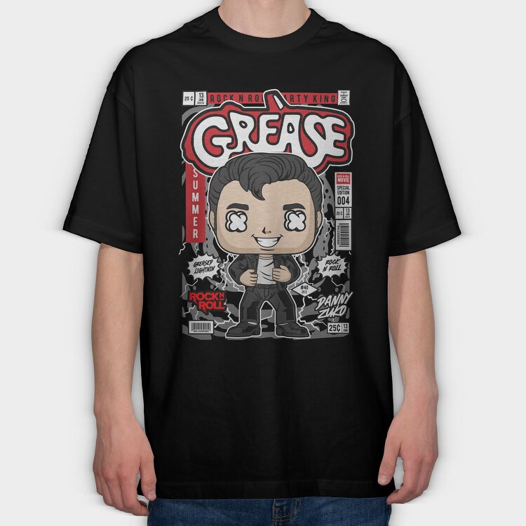 Grease Pop Vinyl, Tricou Oversize Barbati (Unisex)
