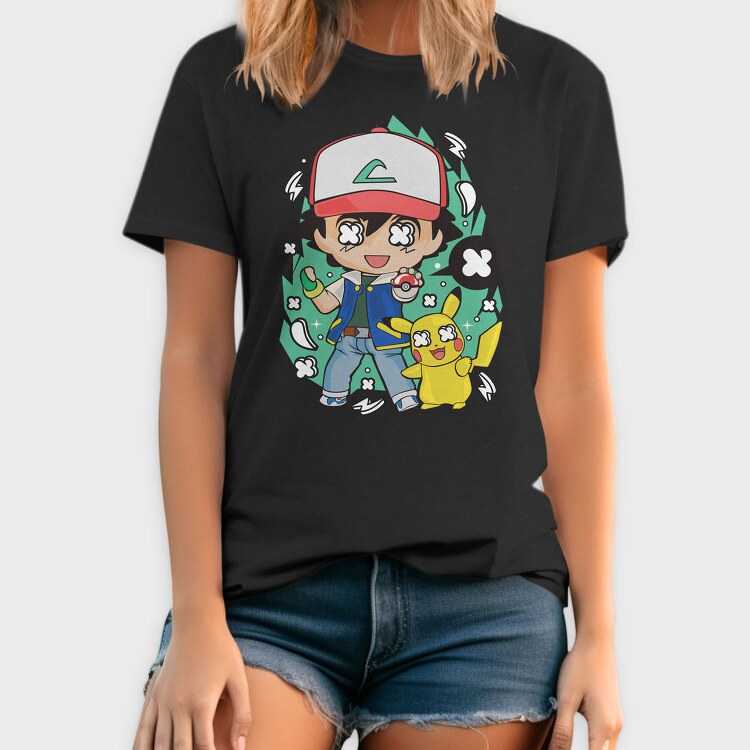 Pikachu Ash Streetwear, Tricou Barbati (Unisex)