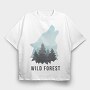 Wild Forest Wolf, Tricou Oversize Barbati (Unisex)