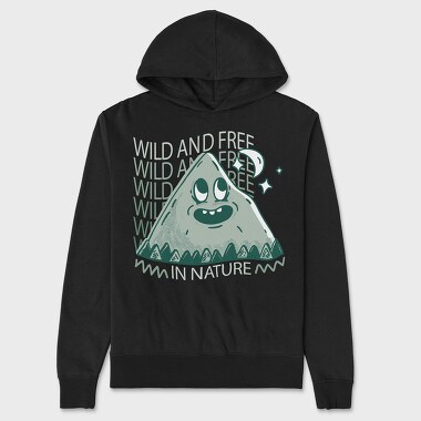 Wild and Free Mountain Cartoon, Hanorac Oversize Barbati (Unisex)