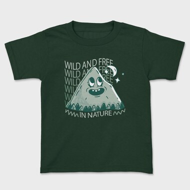 Wild and Free Mountain Cartoon, Tricou Copii