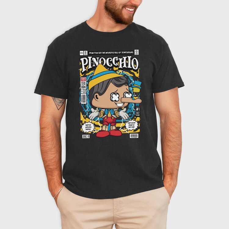Pinocchio Pop Art, Tricou Barbati (Unisex)