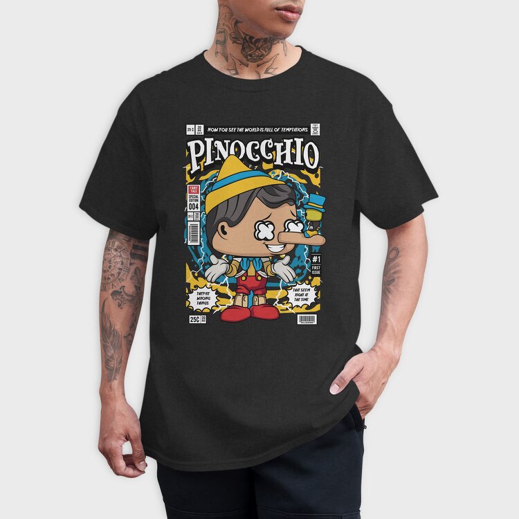 Pinocchio Pop Art, Tricou Barbati (Unisex)