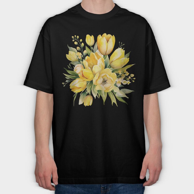 Butter Yellow Tulip16, Tricou Oversize Barbati (Unisex)