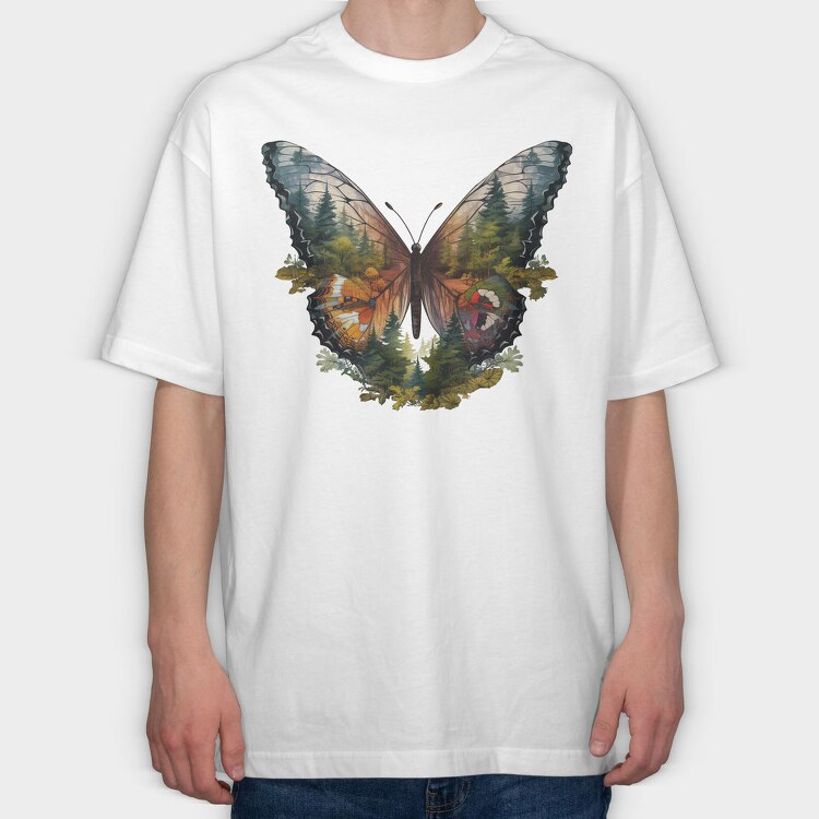 Butterfly Fantasy Forest, Tricou Oversize Barbati (Unisex)