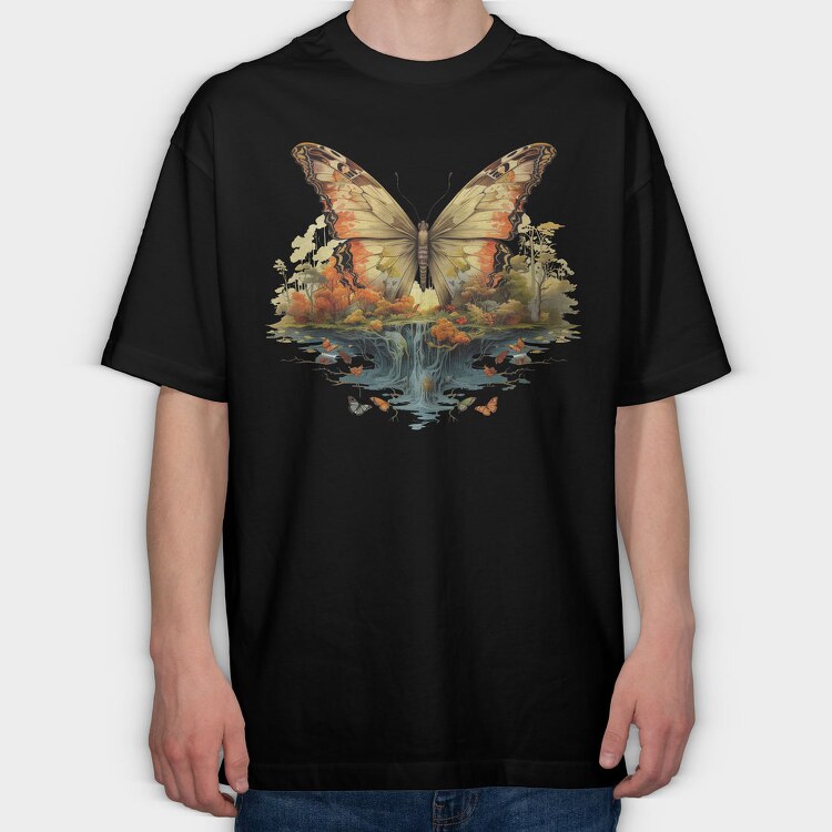 Butterfly Island Sublimation, Tricou Oversize Barbati (Unisex)