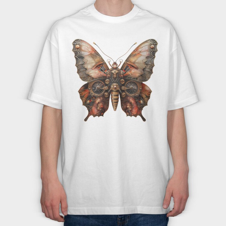 Butterfly Mechanica Gears, Tricou Oversize Barbati (Unisex)