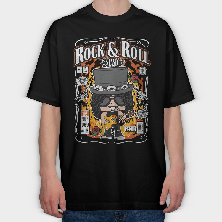 Slash Rock Roll, Tricou Oversize Barbati (Unisex)