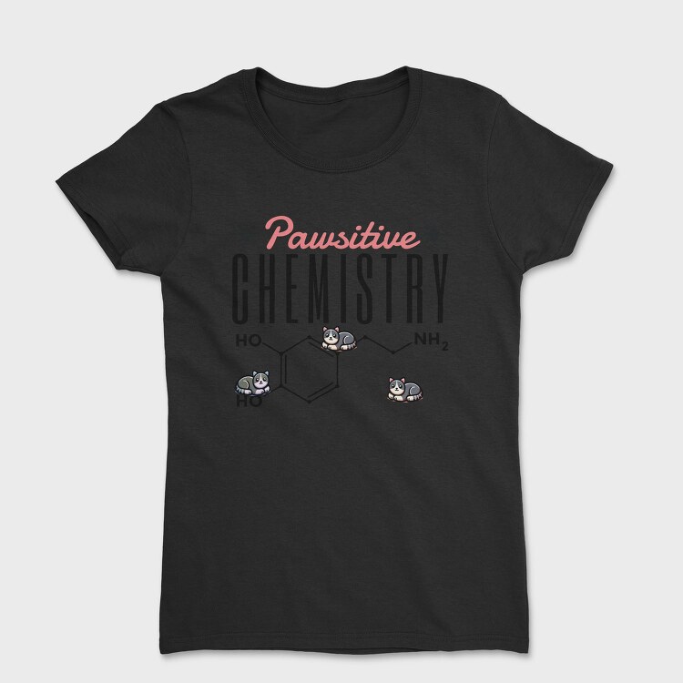 Chemistry Cat Pun Pawsative, Tricou Femei