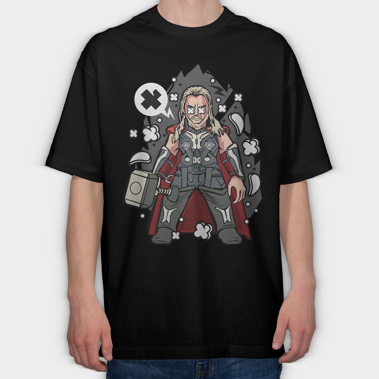 Thunder God Hammer, Tricou Oversize Barbati (Unisex)