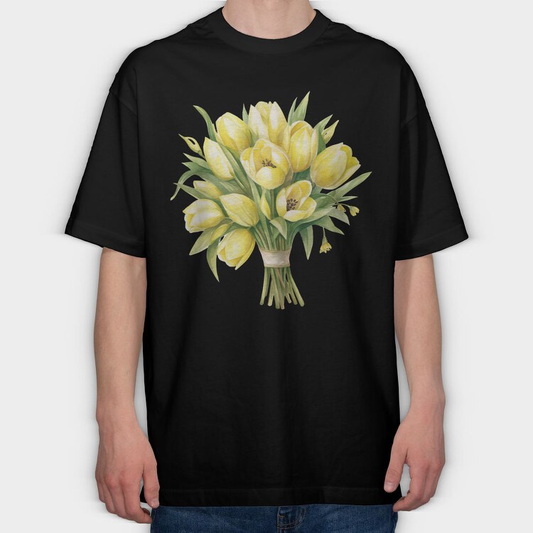 Butter Yellow Tulip3, Tricou Oversize Barbati (Unisex)