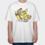 Wait Up Guy Walking Dog, Tricou Oversize Barbati (Unisex)