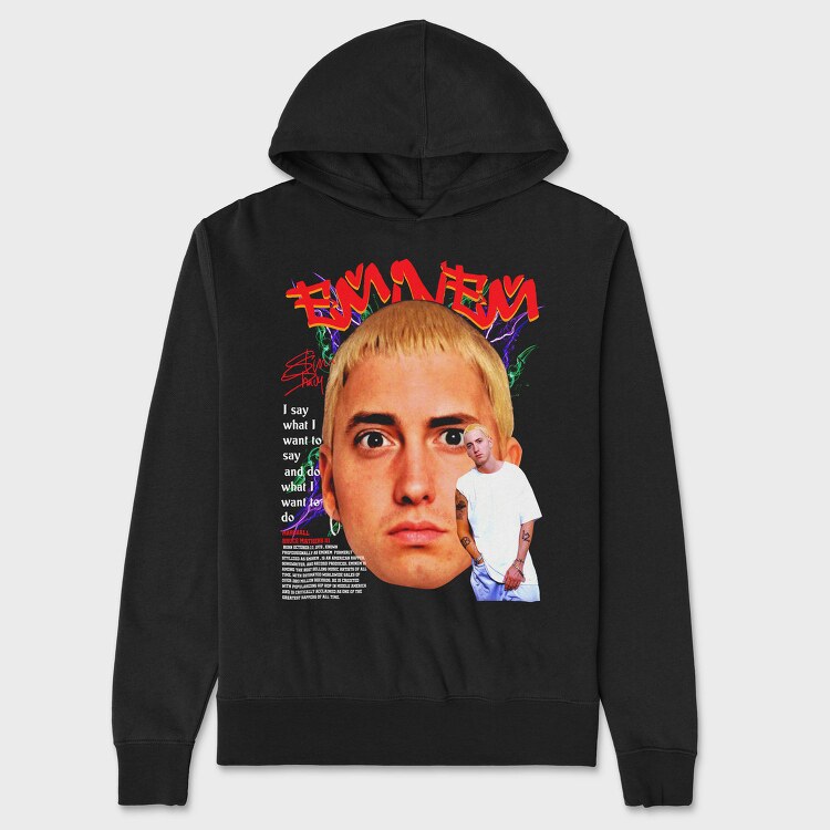 Eminem Face Art, Hanorac Oversize Barbati (Unisex)