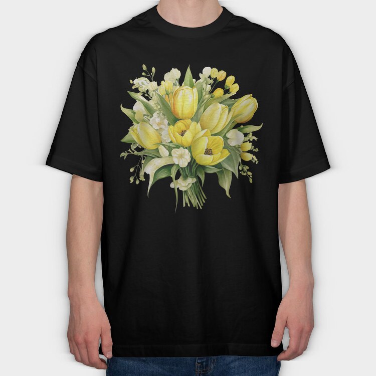 Butter Yellow Tulip5, Tricou Oversize Barbati (Unisex)