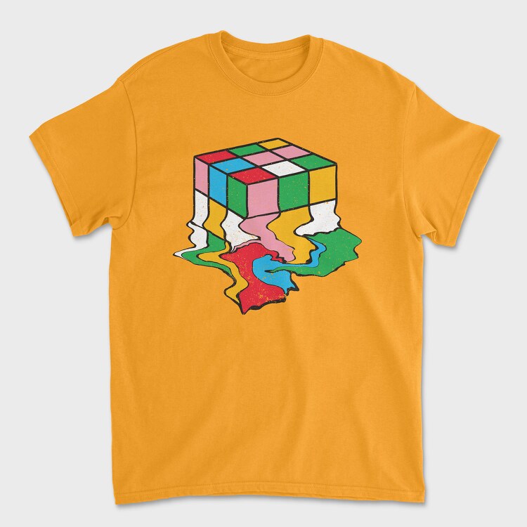 Melting Rubiks Cube, Tricou Barbati (Unisex)