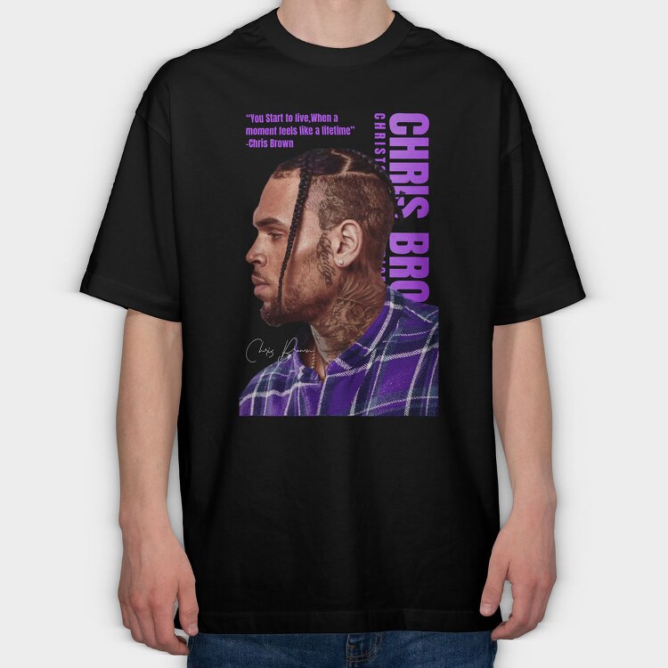 Purple Life Quote, Tricou Oversize Barbati (Unisex)