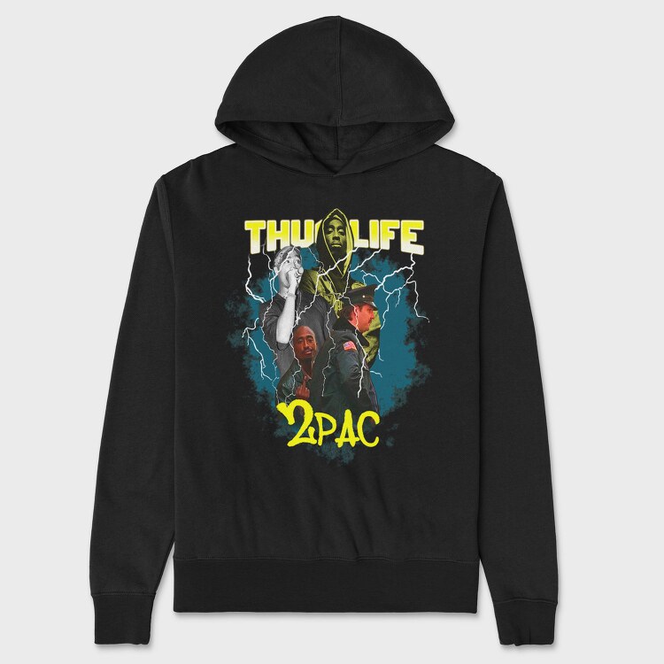 Thug Life 2pac, Hanorac Oversize Barbati (Unisex)