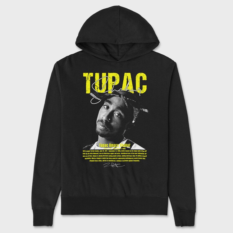 Tupac Yellow Tribute, Hanorac Oversize Barbati (Unisex)