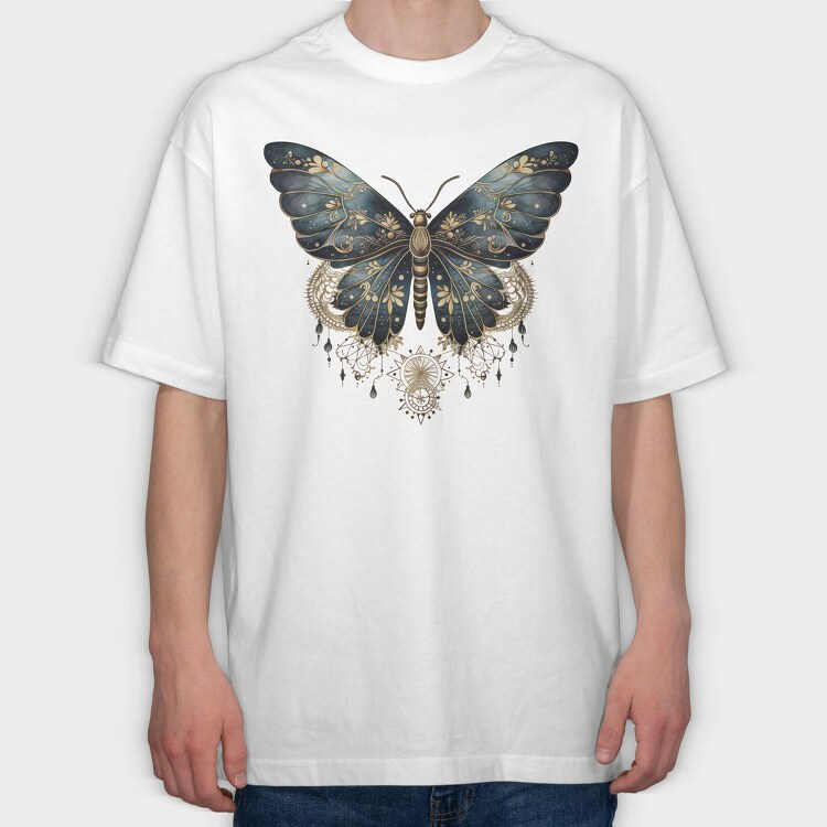 Butterfly Moon Clipart, Tricou Oversize Barbati (Unisex)
