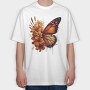Butterfly Flowers Clipart, Tricou Oversize Barbati (Unisex)