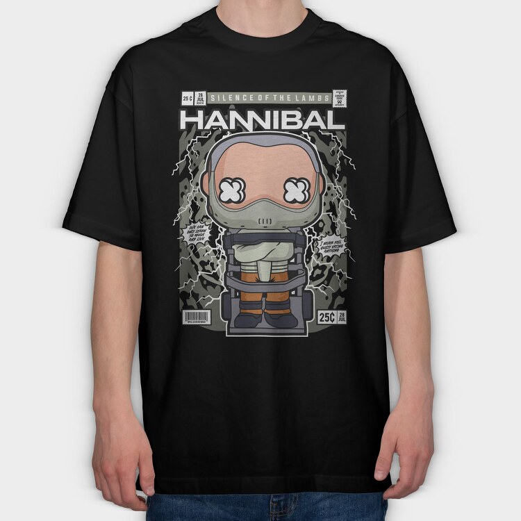 Hannibal Pop Art Comic, Tricou Oversize Barbati (Unisex)